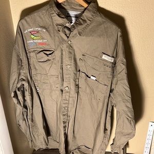 Columbia Mens LS PFG IF.C Annual Dolphin Tournament 2011 Shirt Color Tan Size XL